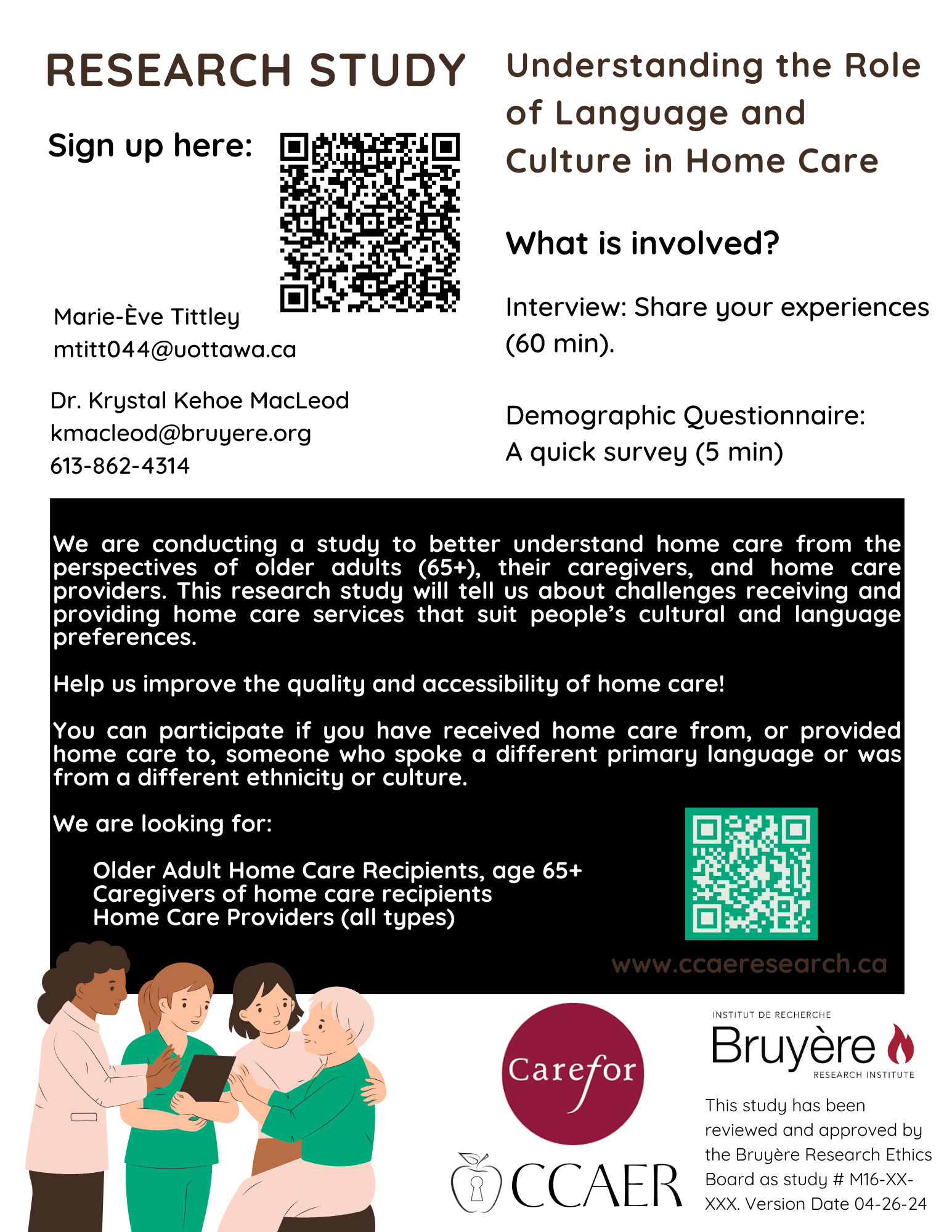 CNFS Home Care Project Recruitment Flyer ENFR (April 11, 2024)